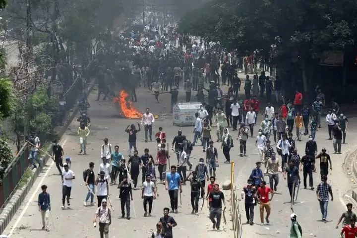 IN PHOTOS: Bangladesh is experiencing its worst civil unrest in more than a decade as over 30 have died over the last three days including 25 on Thursday, according to Agence France-Presse, as students launched protests against a discriminatory job quota system.

The anti-quota protesters have been facing off against security forces and groups aligned with the ruling Awami League led by Prime Minister Sheikh Hasina.

A Facebook post from the state-run Bangladesh Television station in Dhaka appealed for help saying the facility was in flames and many people were locked inside.

“I escaped by leaping over the wall but some of my colleagues got stuck inside. The attackers entered the building and set furniture on fire,” a producer at the station told the Associated Press by phone.

Later, an official at the station told AFP that all had been evacuated from the building.

The student protests began last week after the High Court in June reinstated a quota that reserves 30% of civil service jobs for relatives of those who fought in the 1971 war that resulted in Bangladesh’s independence. 

On Thursday, the government said it was ready for immediate talks with the protesters.