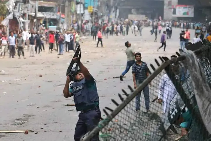 IN PHOTOS: Bangladesh is experiencing its worst civil unrest in more than a decade as over 30 have died over the last three days including 25 on Thursday, according to Agence France-Presse, as students launched protests against a discriminatory job quota system.

The anti-quota protesters have been facing off against security forces and groups aligned with the ruling Awami League led by Prime Minister Sheikh Hasina.

A Facebook post from the state-run Bangladesh Television station in Dhaka appealed for help saying the facility was in flames and many people were locked inside.

“I escaped by leaping over the wall but some of my colleagues got stuck inside. The attackers entered the building and set furniture on fire,” a producer at the station told the Associated Press by phone.

Later, an official at the station told AFP that all had been evacuated from the building.

The student protests began last week after the High Court in June reinstated a quota that reserves 30% of civil service jobs for relatives of those who fought in the 1971 war that resulted in Bangladesh’s independence. 

On Thursday, the government said it was ready for immediate talks with the protesters.