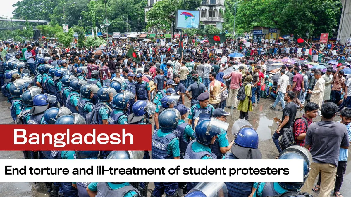 For over two weeks,🇧🇩#Bangladesh has been gripped by a violent crackdown on student protests. UATC urges Bangladeshi government to immediately end the torture and ill-treatment of protesters and release the protesters arbitrarily detained. #UnitedAgainstTorture